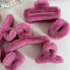 High-End Korean Plush Pink Shark Hair Clip - Autumn/Winter Collection