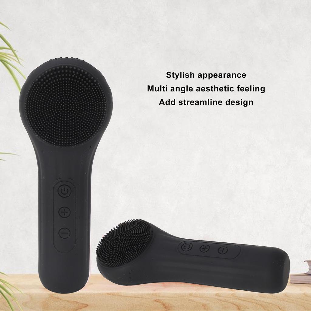 Double Sided Face Cleanser Machine Hot Compression Waterproof Multi Functional Rechargeable Silicone Vibration Facial Cleansing Brush