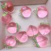 5/20PCS Imitation Friut Charms Resin Pink Peach Pendants for Jewelry Making Earrings Keychain Necklace DIY Cratfs Findings