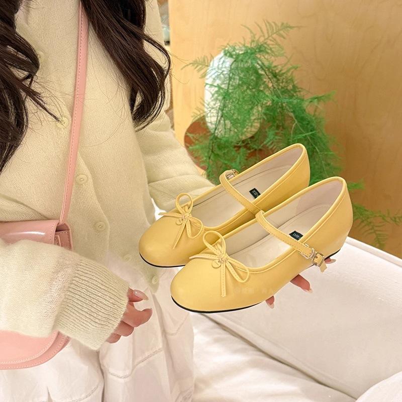 

Suding s fairy внутренняя высота увеличения с туфлями Мэри Джейн одинарными женскими 2025 весна и лето новые туфли-балетки с бантом 40