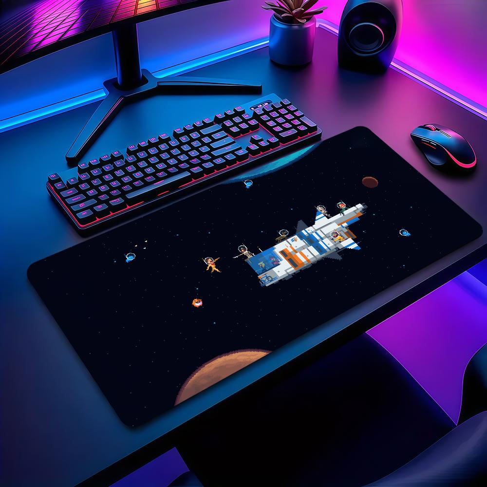 UUniverse Pixel Spaceship Astronaut Mouse Pad Nonslip Thickened MousePad Large Writing Lockedge Office Student Gaming Cushion