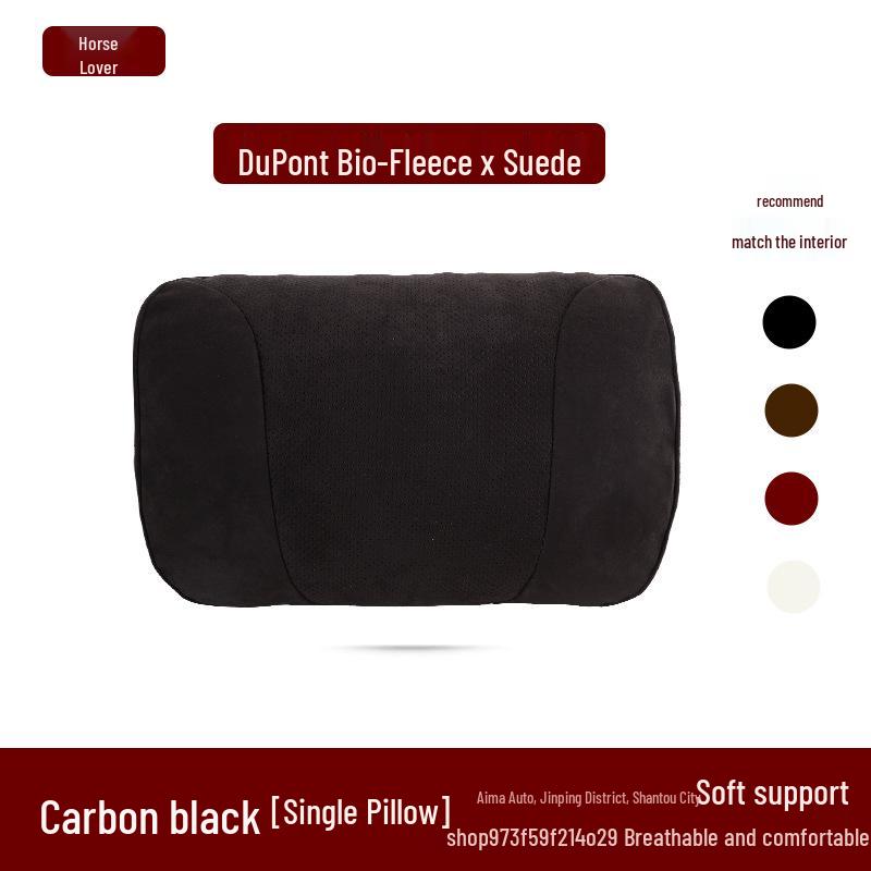 Curved Car Headrest with DuPont Bio-Cotton Neck and Lumbar Support Pillow for Maybach Seats