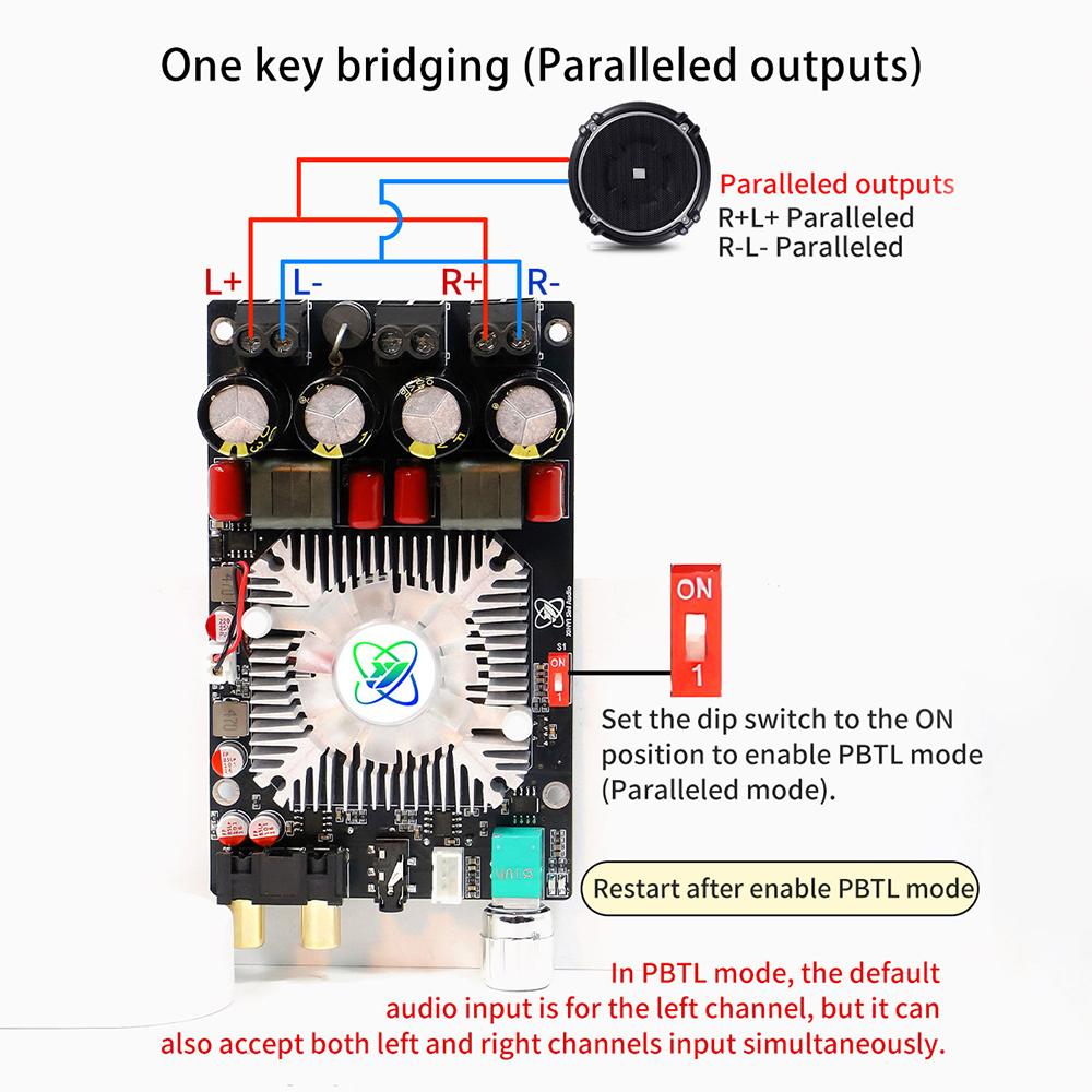 XY-AP2202 HiFi digital Power Amplifier Board TPA3251D2 DC12-36V 20W-220WClass High quality audio output Stereo Equalizer AMP