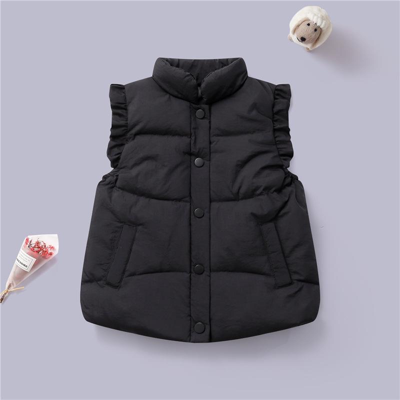 2025 Autumn/Winter Baby Girl Korean Style Lace Down Vest