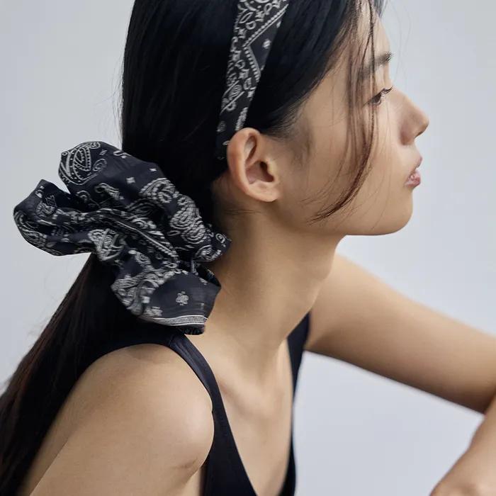 Check Paisley Big Scrunchie_2color