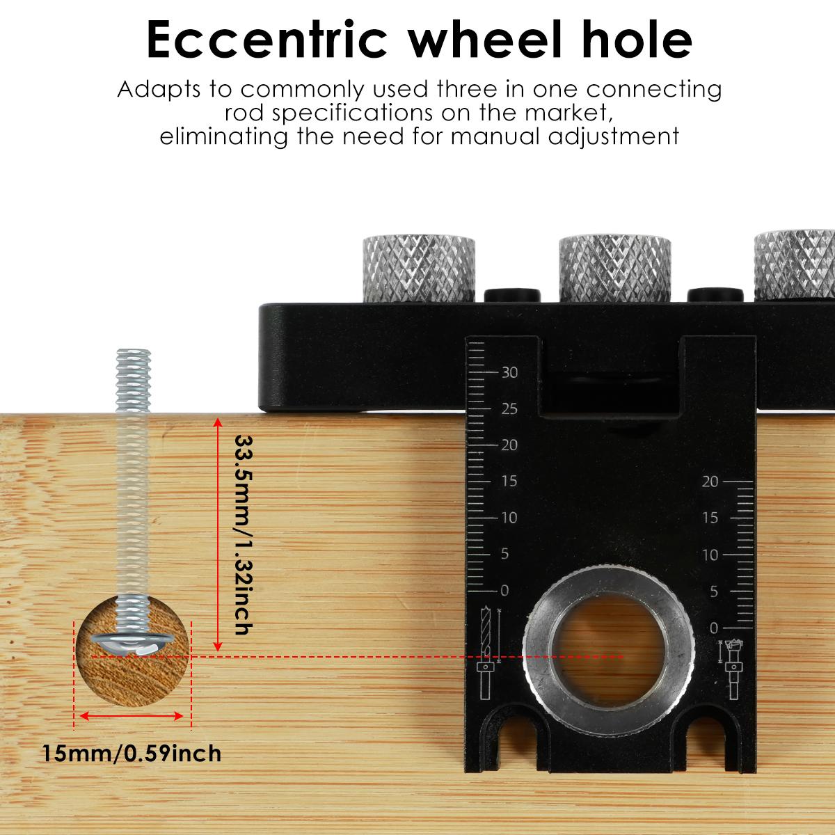 

Precision Jig Dowel Cam Jig 3 In 1 Dowelling Jig Master Kit Wood Hole Drilling Guide Woodworking Position for DIY Wood Working 1 Set