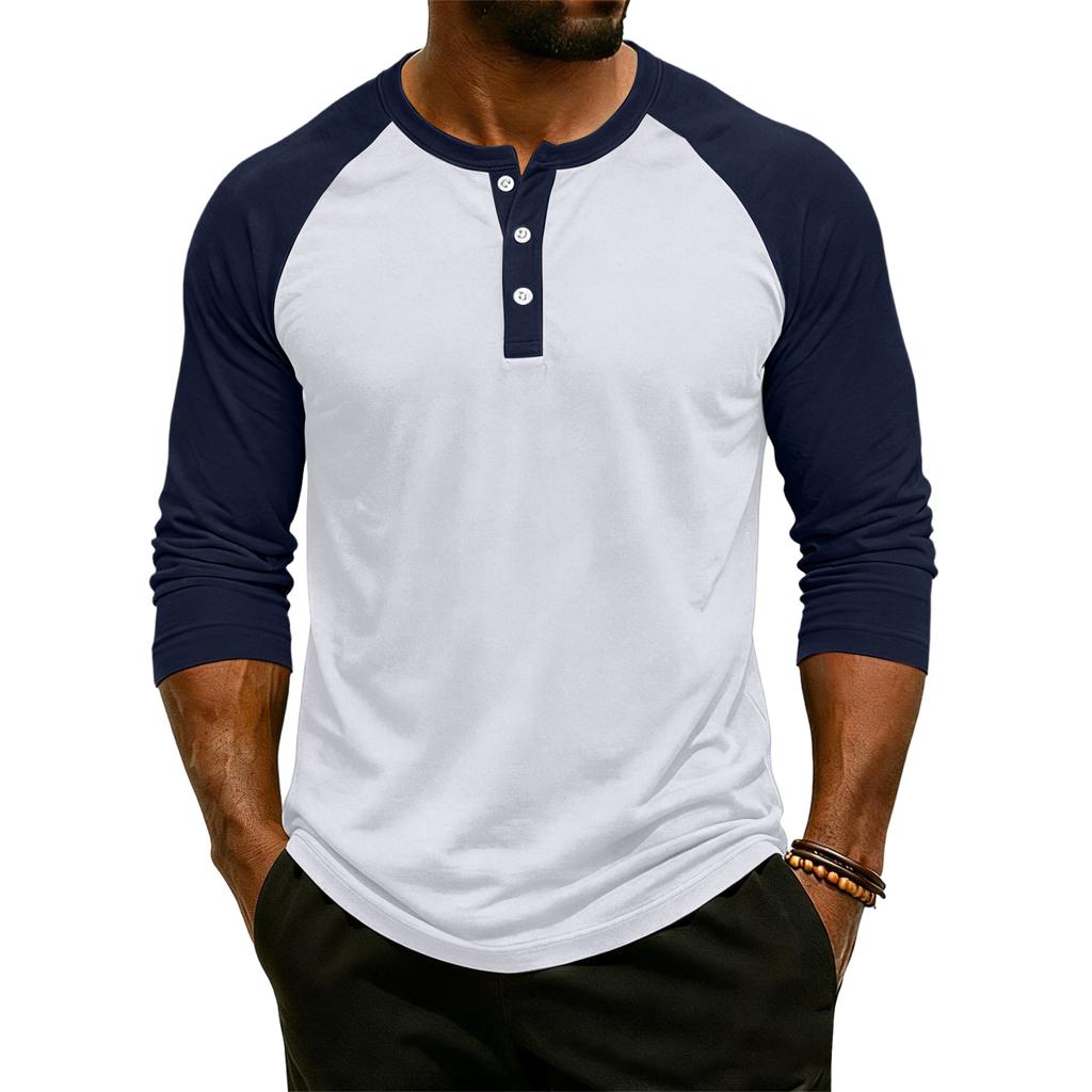 Men's Raglan Sleeve Three-quarter Sleeve Top