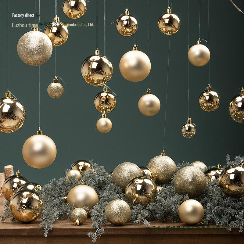 Festive 6CM Gold & 8CM Silver Christmas Balls - Shiny & Matte Hanging Tree Ornaments