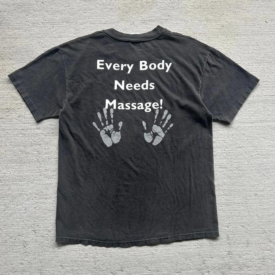

1991 Everyone needs a Massage Vintage Single Stiched Black T-Shirt. 4XL