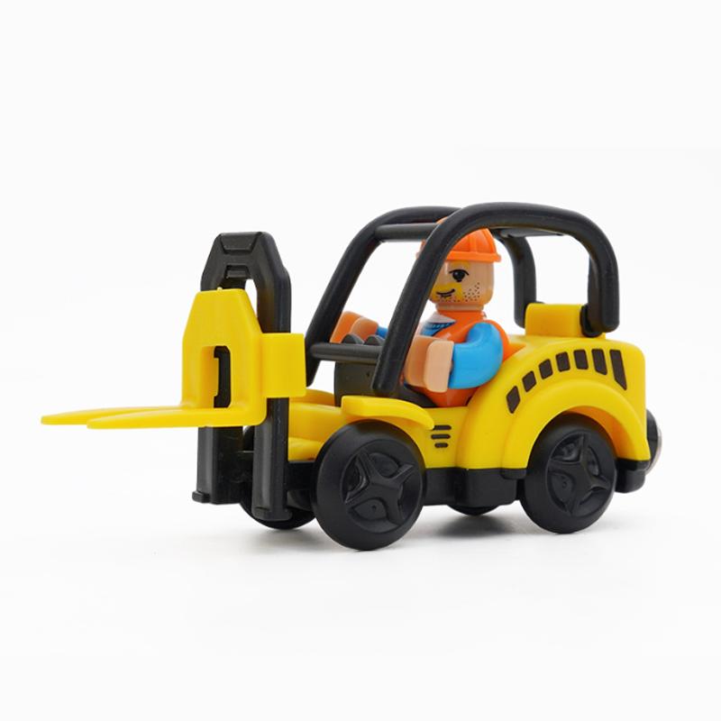 Plastic Inertial Police Car Engineering Vehicle Trailer Compatible with Wooden Thomas Train Track Toy