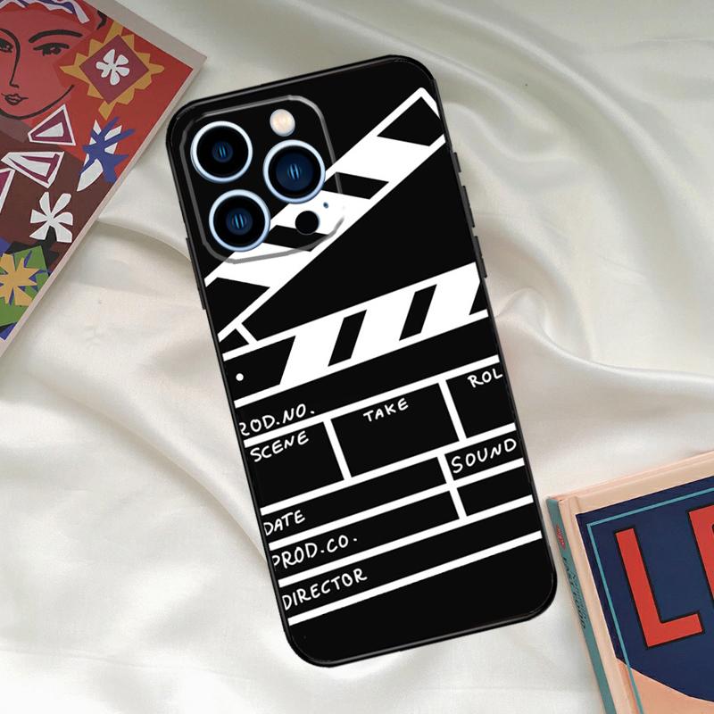 Film Clapperboard Phone Case For iPhone 16 15 14 12 11 13 17 Pro Max 15 16 Plus 13 Mini 16e 17 Air Funda Cover