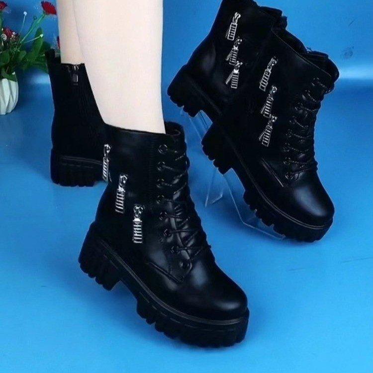 Boots soft leather soft sole winter new thick sole fashion snow boots velvet warm comfortable cotton shoes women