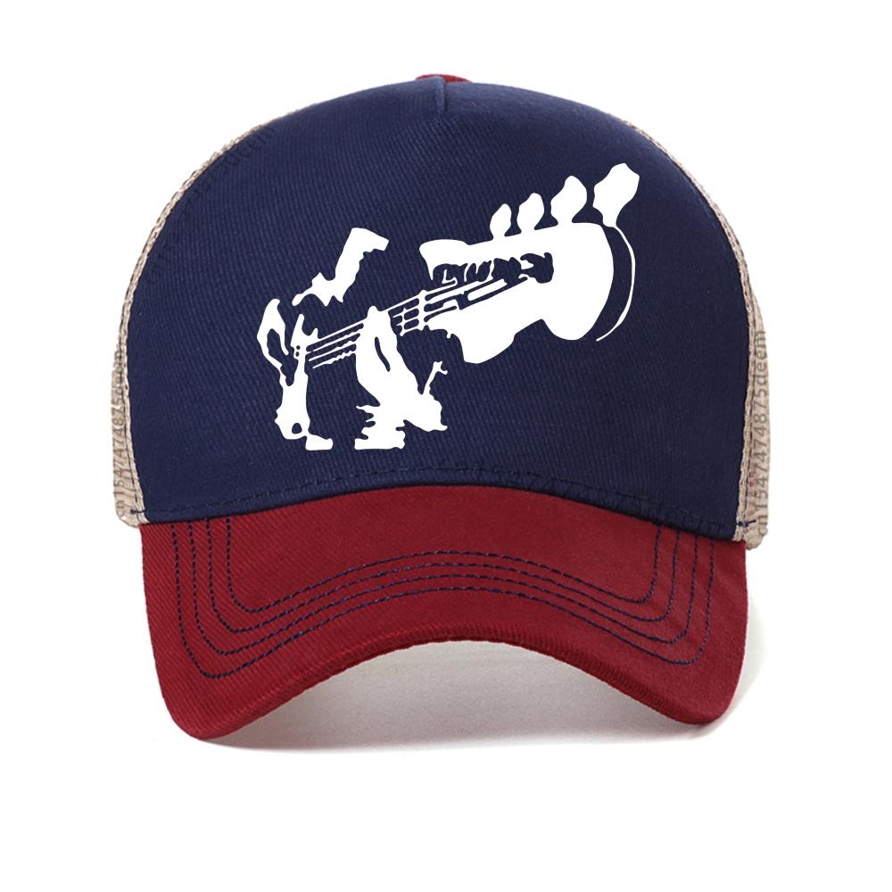 Funny Electric Bass Guitar Baseball Cap Music Hip Hop Rock Musician Guitarist Hip Hop Cap Adjustable Mesh Hats For Man