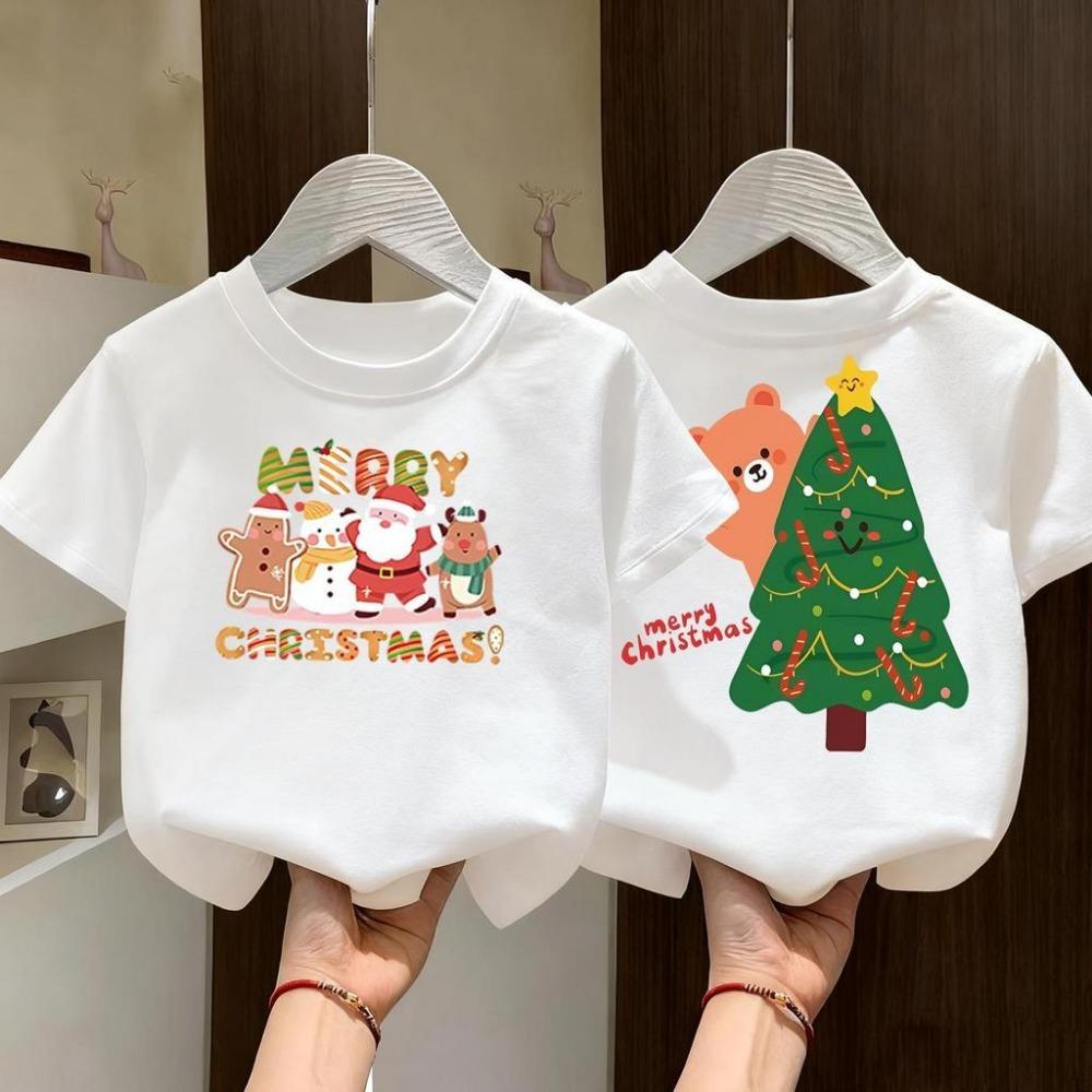 

Cute and fashionable children s clothing, Merry Christmas, loose and comfortable printed T-shirt 140