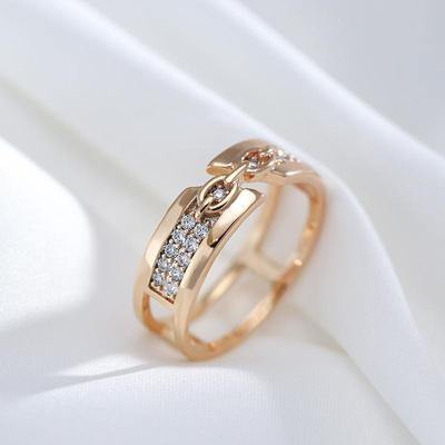 Fashion Design Double Zircon Hollow Rings for Women Party Daily Statement Jewelry