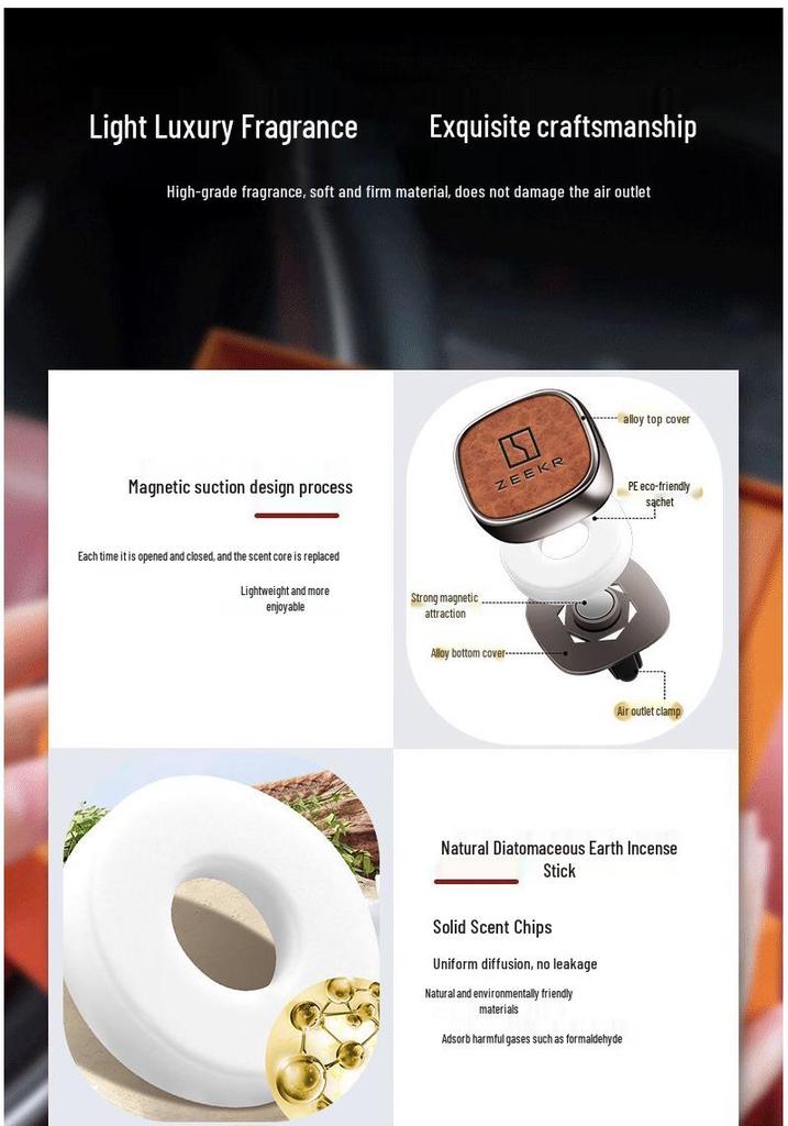 Zeekr 007/7X/X Car Air Freshener Vent Fragrance Balm - Interior Decoration.