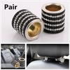 2PC Bling Crystal Headrest Collars Car Seat Ring Interior Decoration Black&White