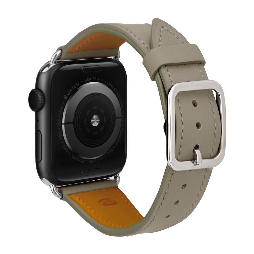 Simple First Layer Calfskin Ultra Leather Watch Strap 49mm Replacement for Apple Watch Ultra All Series Premium Wristband Accessory