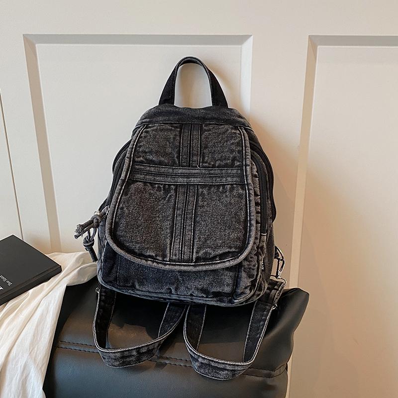Vintage Denim Backpack Women's Chest Bag Travel Bag Multifunctional Shoulder Bag