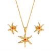Mayotte Flower Pendant Necklaces Earrings For Women Girls FranceJewelry Party Gift #384506