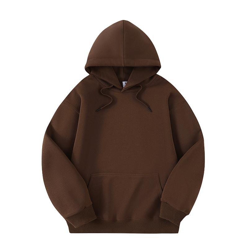 Autumn and Winter New Pure Cotton Solid Color Loose Casual Sports Jacket with Thick Fleece Hooded Sweatshirt