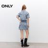 ONLY 2025 Summer Faux Two-Piece Collared Denim Mini Dress