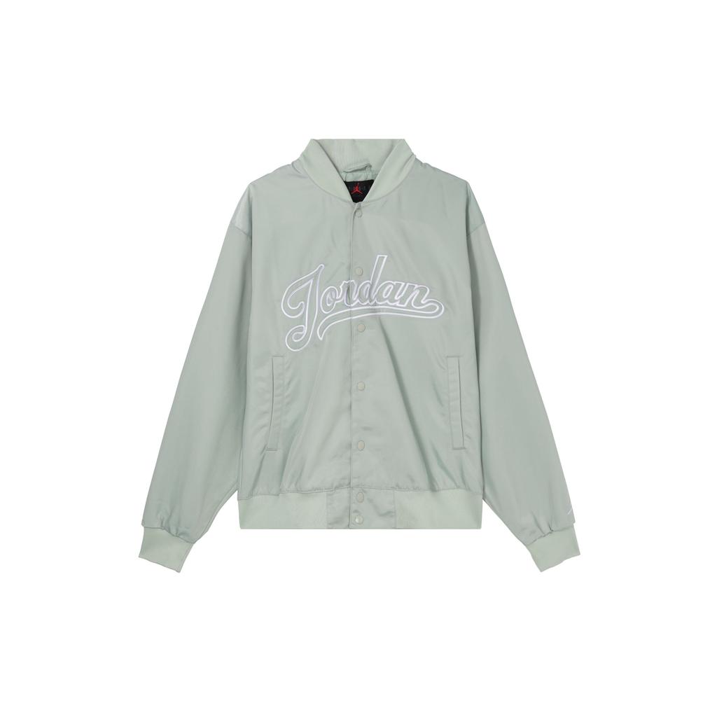 Jordan Flight MVP Embroidered Logo Baseball Collar Button-Up Long Sleeve Jacket Men Jacket Aqua FN4660-005