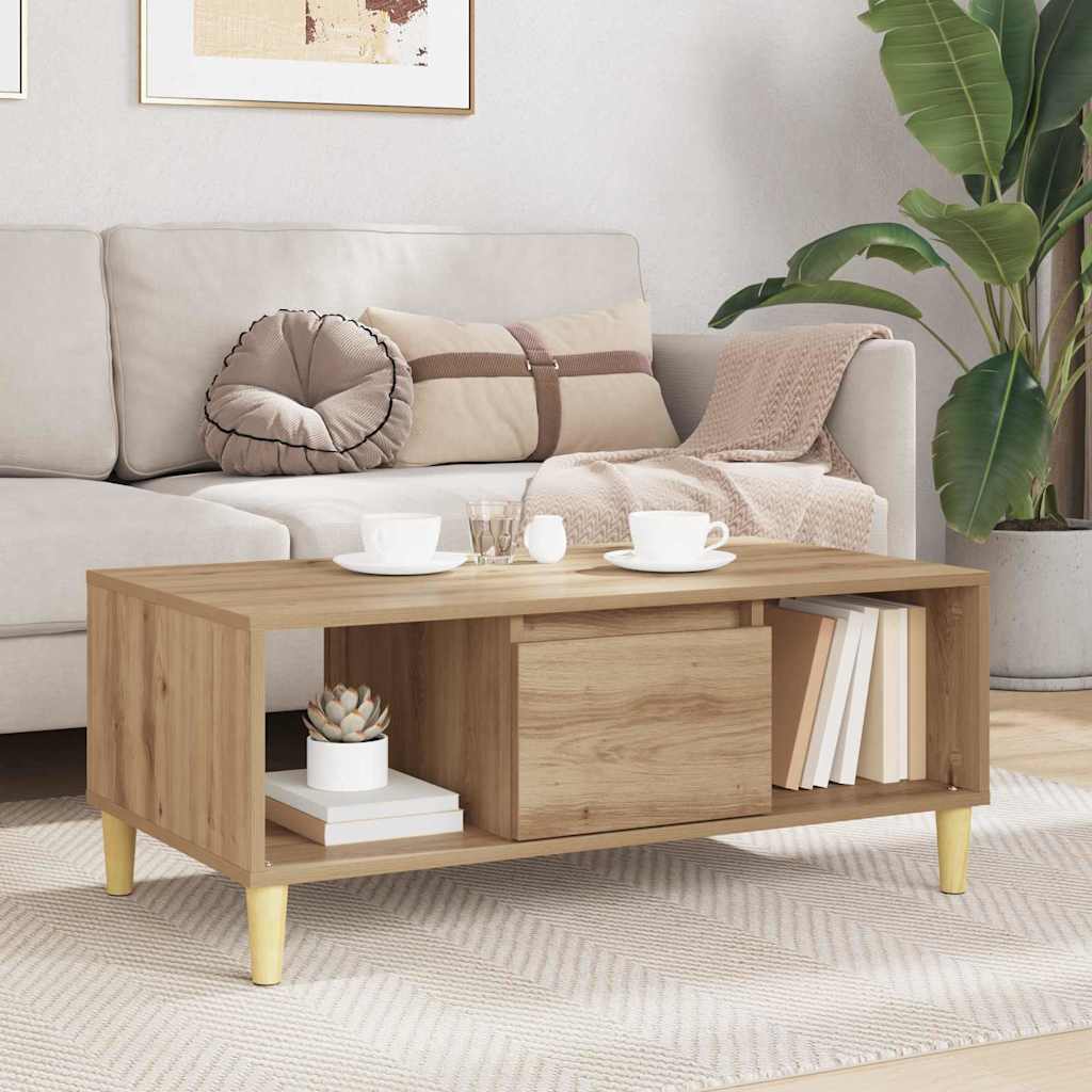 Artisan Oak Coffee Table 90 x 50 x 26.5 cm Engineered Wood