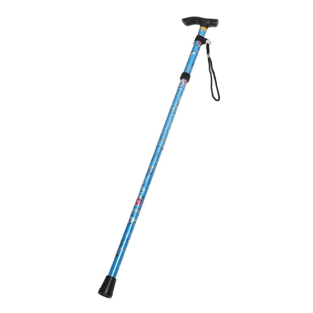 Faltbarer Gehstock 5   Faltbarer Leichter Druck Klettersupport   Höhenverstellbarer Aluminiumstock für Draußen Wandern