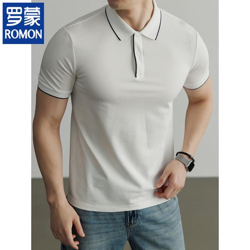 ROMON Men s Ice Silk Breathable Modal Polo Shirt 4XL