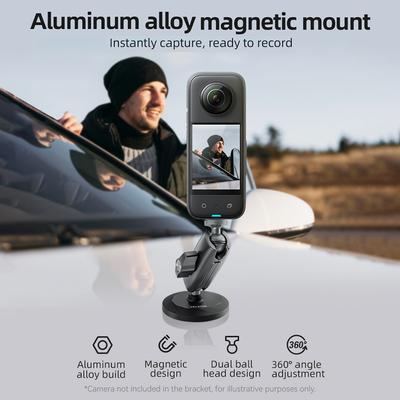 TELESIN CMM-001 Magnetic Camera Mount Aluminum Alloy Dual 360 Degrees Rotatable Ball Head with Sports