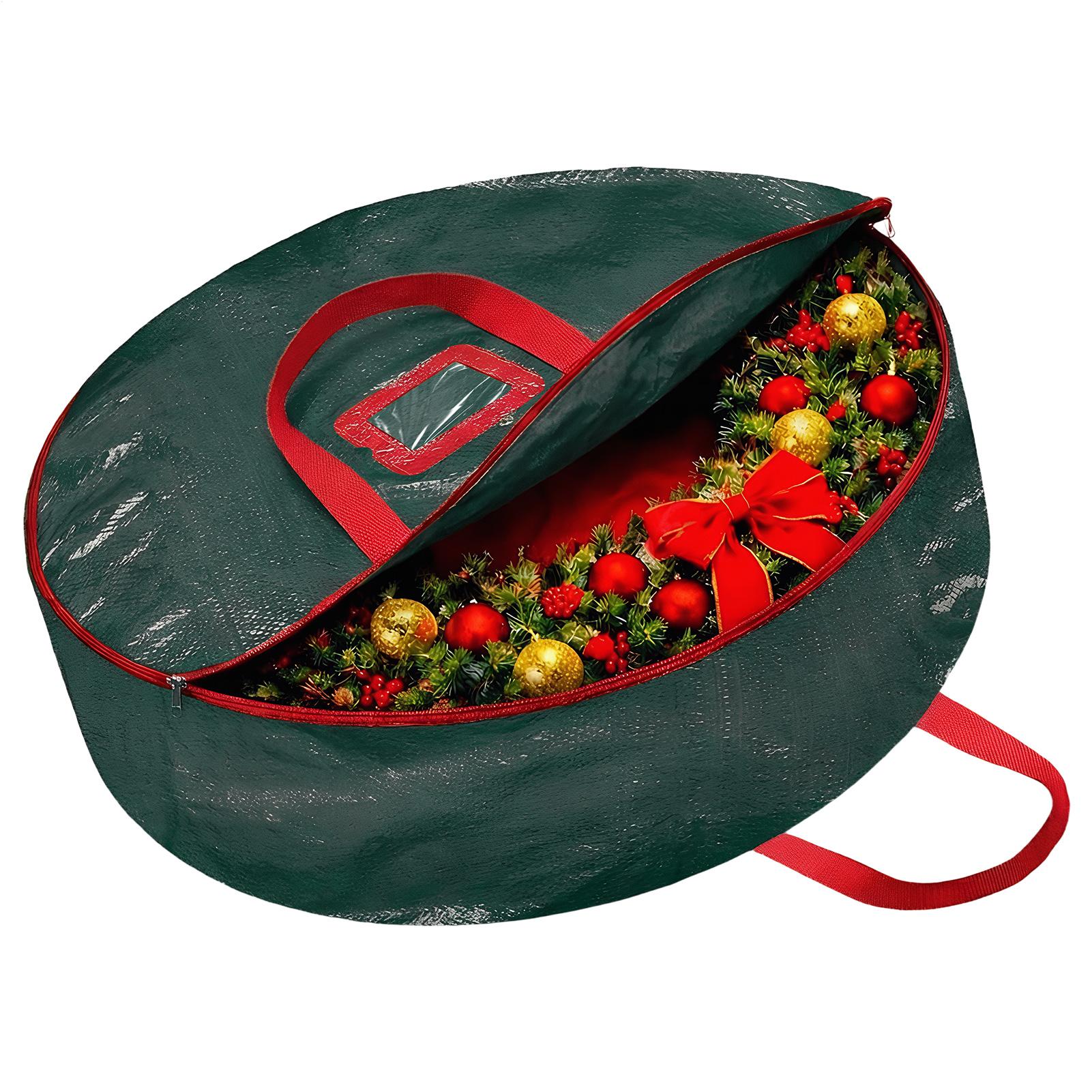 

30-inch Christmas Wreath Storage Container PE Waterproof Fabric Zippered Box Christmas Wreath Storage With Reinforced Handles China Mainland