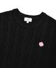 COVERNAT WOMAN Clover Heart Cable Knit Black