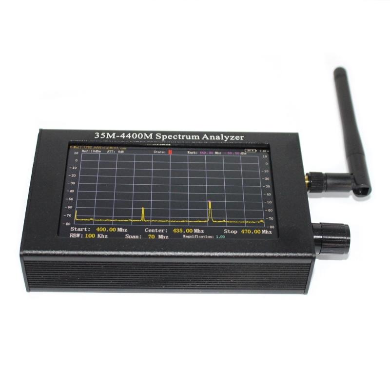Analizor de frecvență cu ecran de 4,3 inch, analizor de spectru cu antenă 35M-4400Mhz pentru telecomandă WiFi 2.4G e Talkie