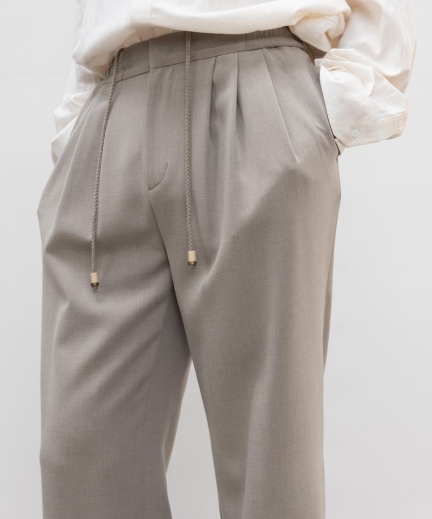 MINAV Supreme Three-Puck Elastic Waist Wide Pants [Dove]