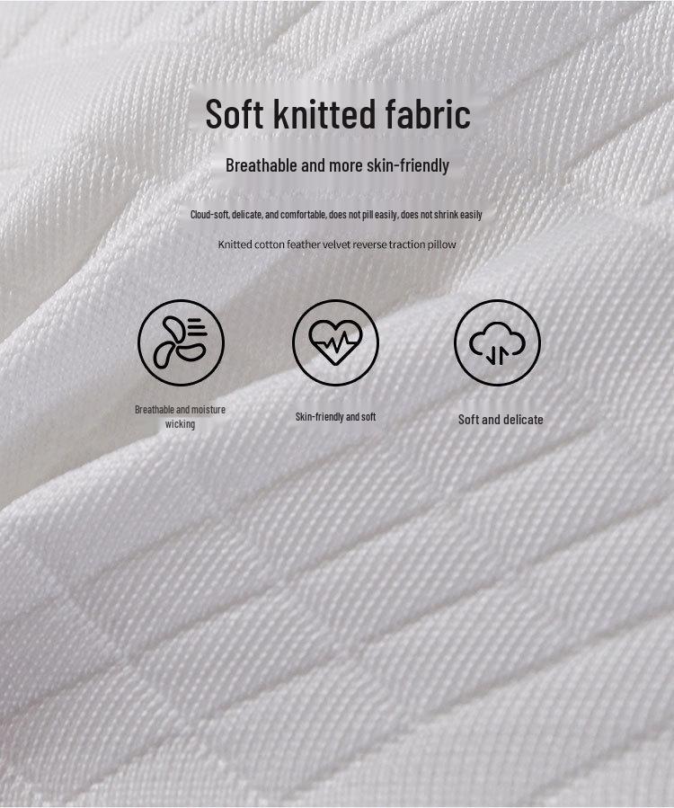 Pair of Anti-Traction Neck Support Pillow Cores for Whole Head Massage, Non-Collapsing, Knitted Cotton.