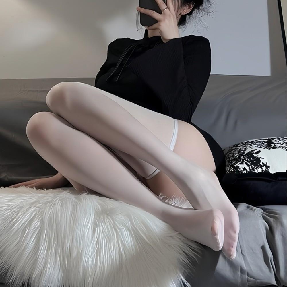 Shiny Oil Gloss Glossy Stockings High Waist Over Knee Long Socks Sexy Women Tights  Party