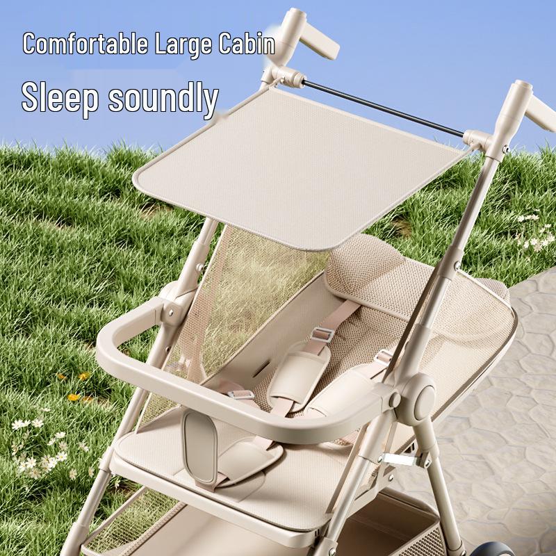 Compact Foldable Baby Stroller: Lightweight, One-Button Fold for Travel and Commuting