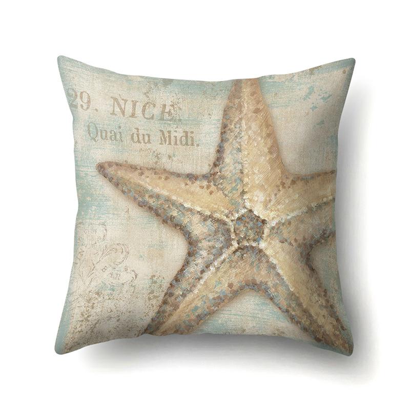 Blue Ocean Seaweed Polyester Pillow Case Car Decoration Home Print Pillow Bedside Sofa Waist Cushion Cover
