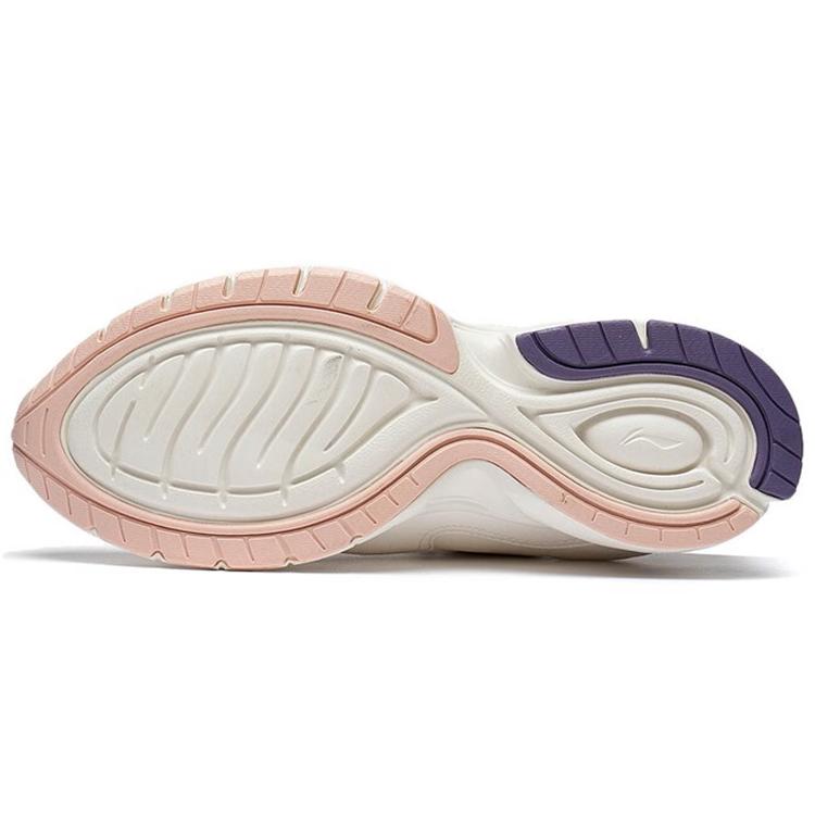 New LiNing Cushioned Anti-Slip Wear-Resistant Breathable Lightweight Low-Top Running Shoes Women's White Purple ARSS064-3