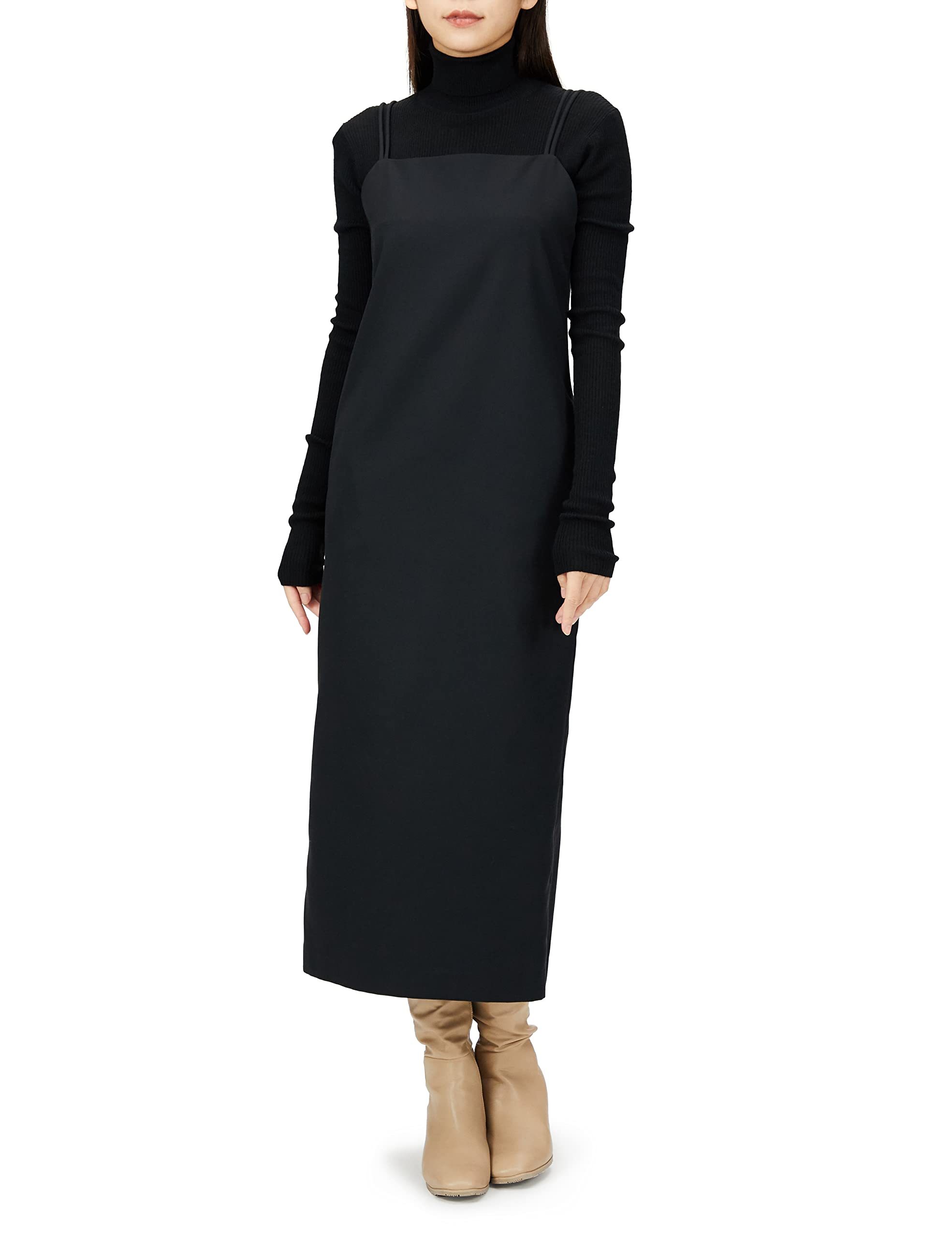 

Mila Owen Sheer Knit Set Straight Cami Dress 09WFO224289 Black Women s чёрный