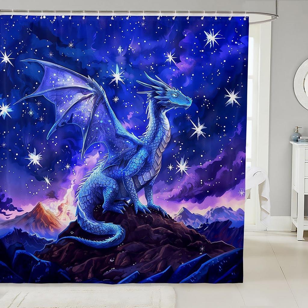 Japanese Style Moon Cherry Blossom Shower Curtain - Romantic Night Sky Scenery Bathroom Decor Women - Exotic Pink Waterproof