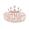 Birthday Princess Crown Creative Rhinestone Headdress Letter Headband Holiday Party Hair Accessories Alloy Headband Crown