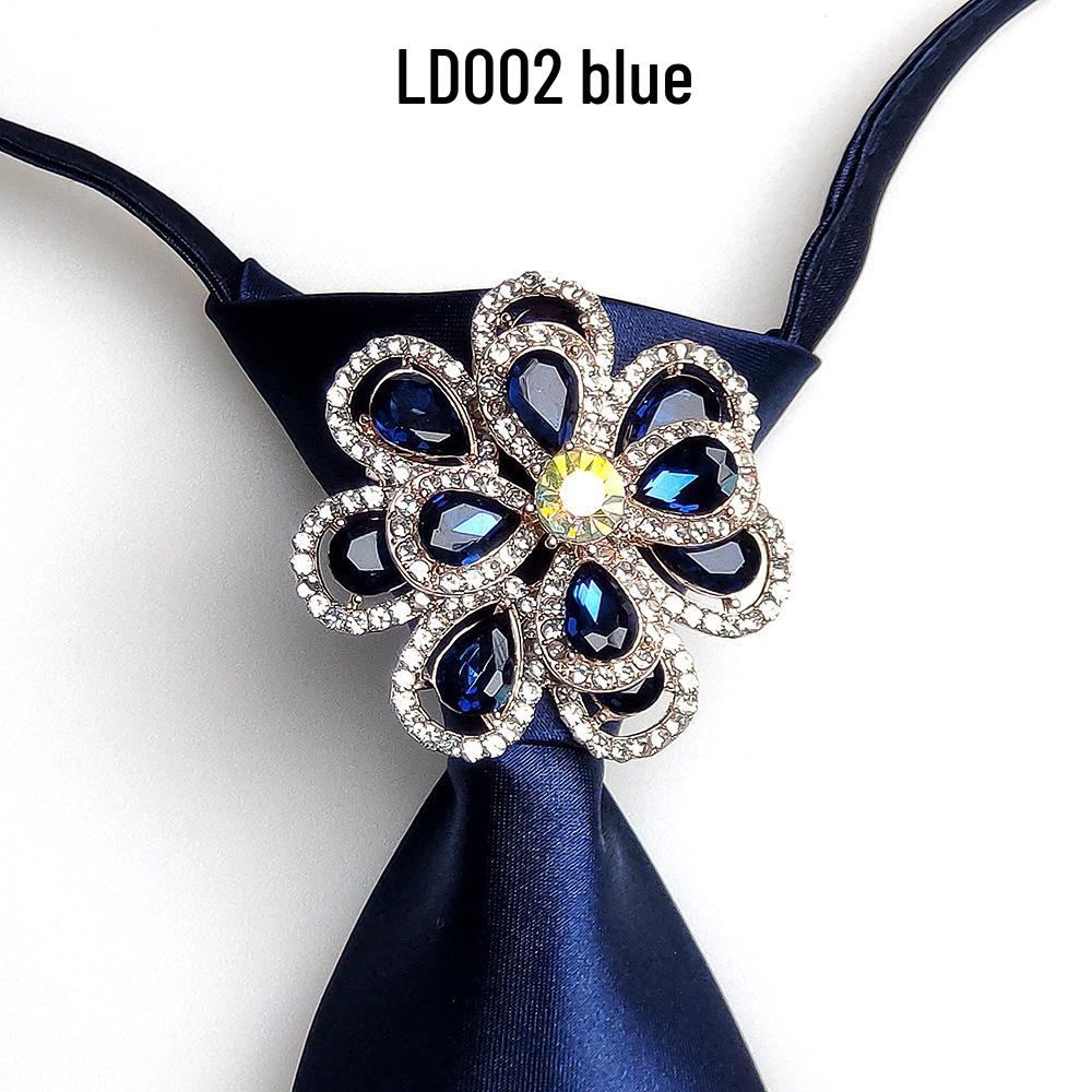 Japanese Style Women's Rhinestone Bow Tie Collar for Shirts