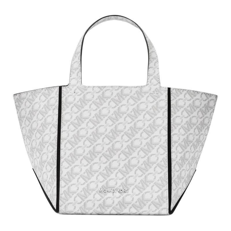 MICHAEL KORS Jordi Jordi Brand Logo Open Closure Tote Bag Tote Bag Shopping Bag Artificial Leather Handbag Small Women s White белый