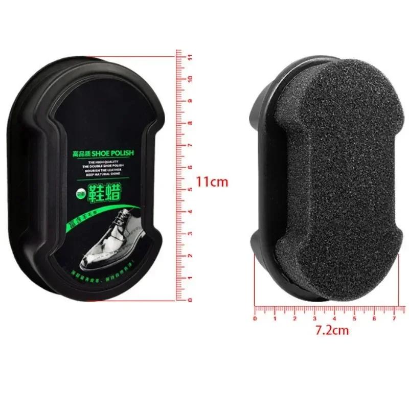 1-4 Pcs Quick Shoe Polish Leather Cleaner Brush Brightening Cleaning Double-sided Sponge Maintenance Colorless Shoes Wax