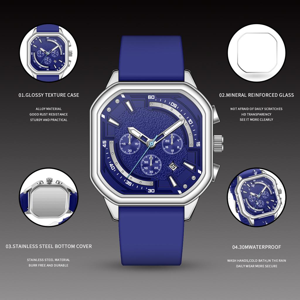 Lower Price Men's Quartz Watch 2026 High Quality Man Watch Customized Personalized Logo Rubber Band Slim Wrist Watches for Men