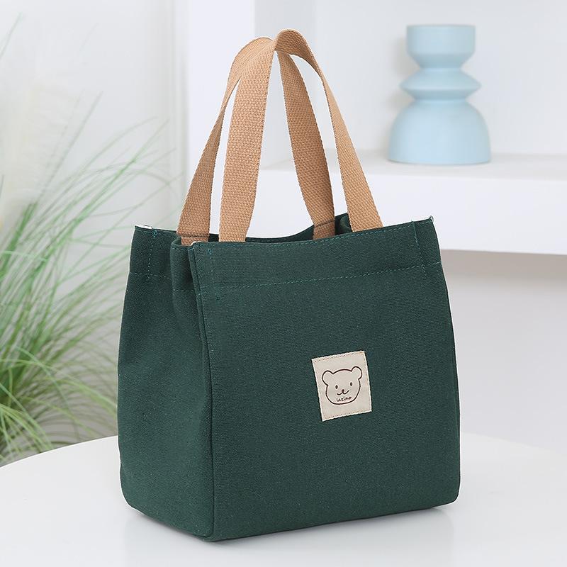 

Handbag with Bear Design Large Capacity Handbag, Durable Zipper Closure, Casual & Professional Use зелений
