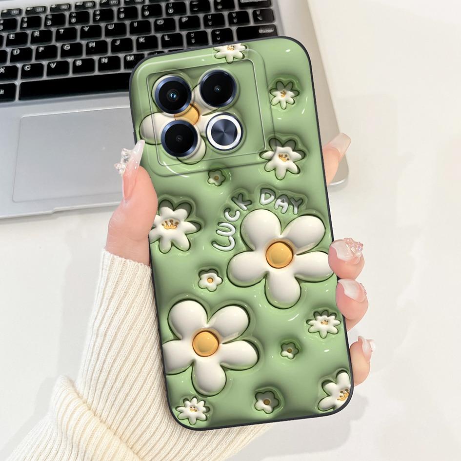 For Infinix Note 40 5G Case Cartoon Rabbit Flower Anti Slip Bumper Soft Silicone Cover For Infinix Note40 X6852 X6851 Phone Case