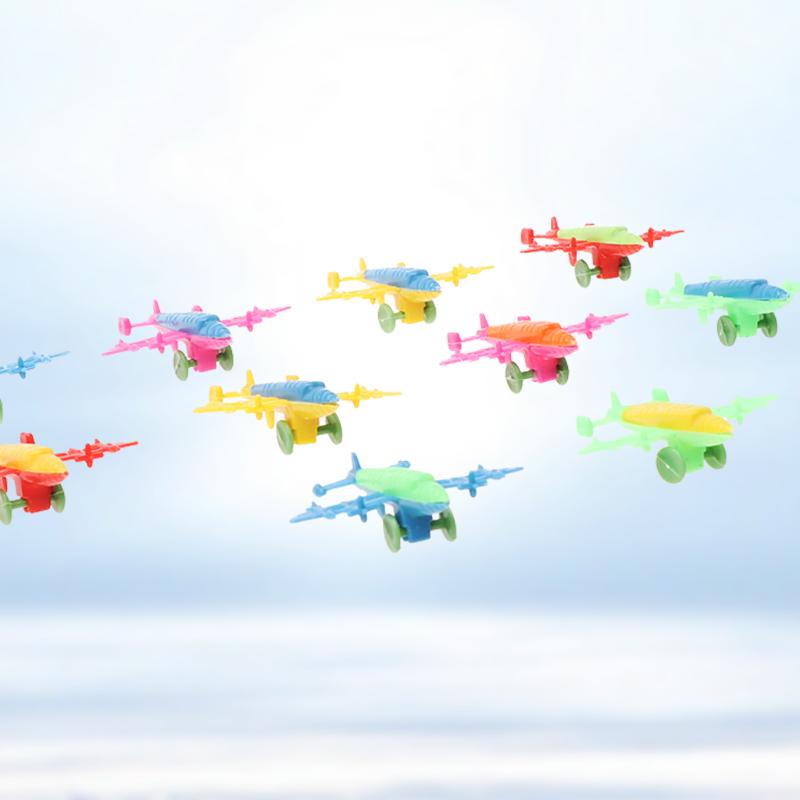 10 Pcs Mini Plastic Bomber Plane Fighter Aircraft Model Toy Military Gifts Kids